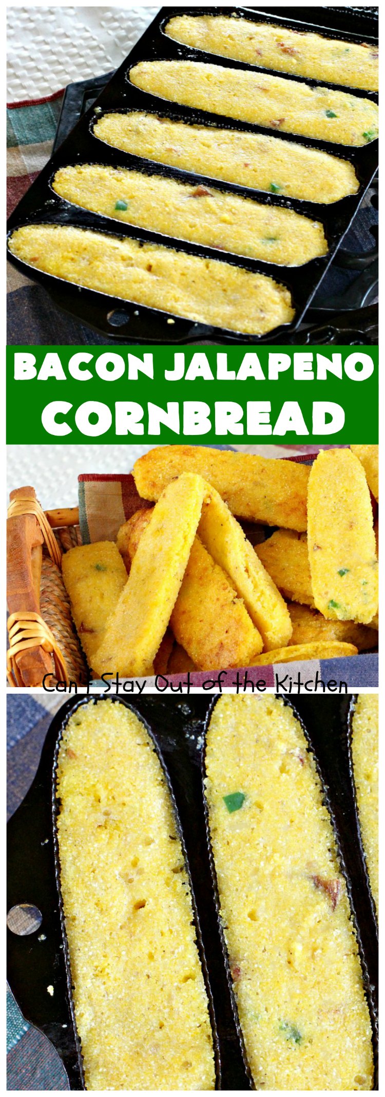 Bacon Jalapeno Cornbread | Can't Stay Out of the Kitchen