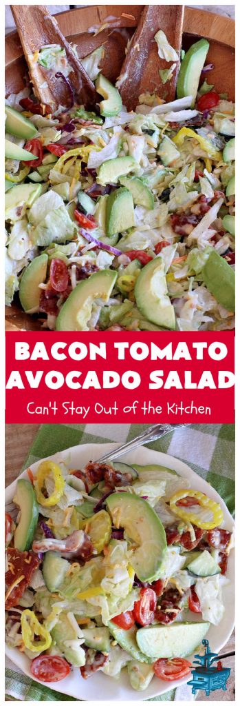 Bacon Tomato Avocado Salad | Can't Stay Out of the Kitchen