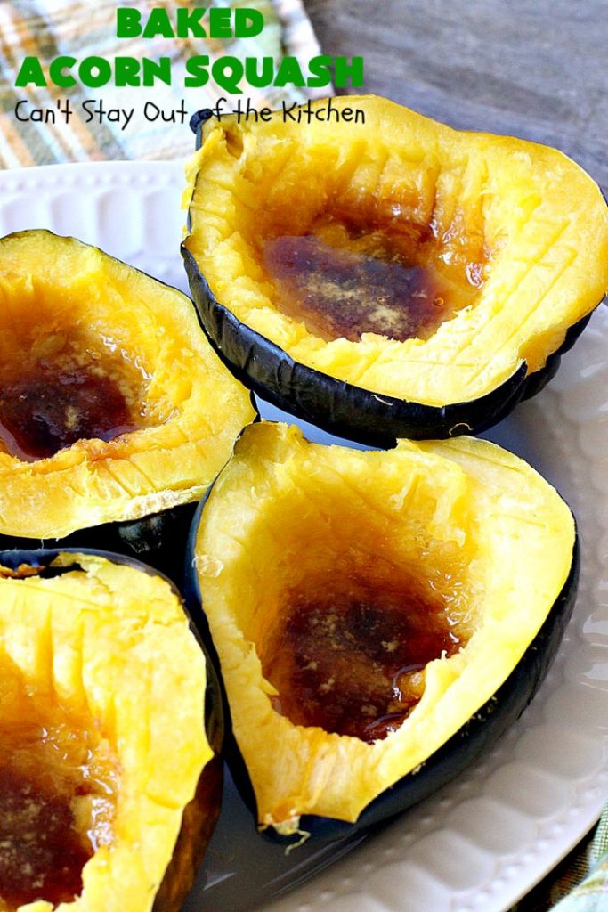 Baked Acorn Squash | Can't Stay Out of the Kitchen | this amazing 3-ingredient recipe is so easy & a fantastic way to get your kids to eat #acornsquash! It's the perfect side dish for company or #holiday dinners like #Easter or #MothersDay. #glutenfree