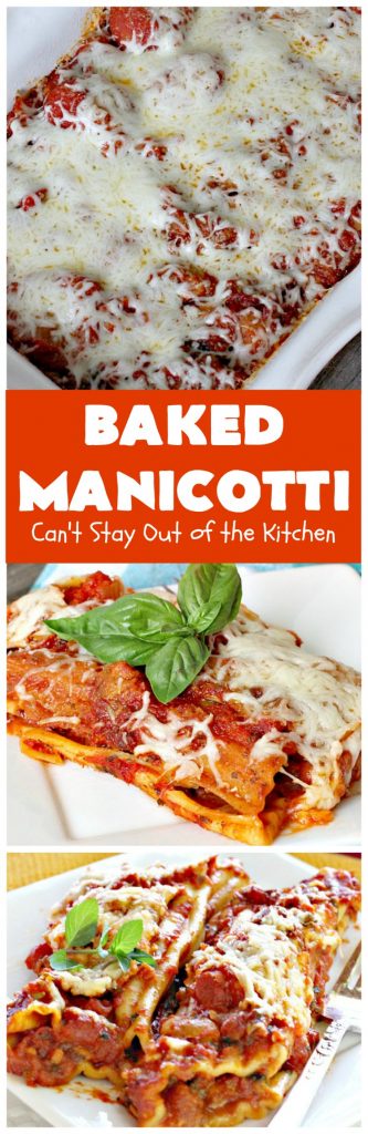 Baked Manicotti | Can't Stay Out of the Kitchen
