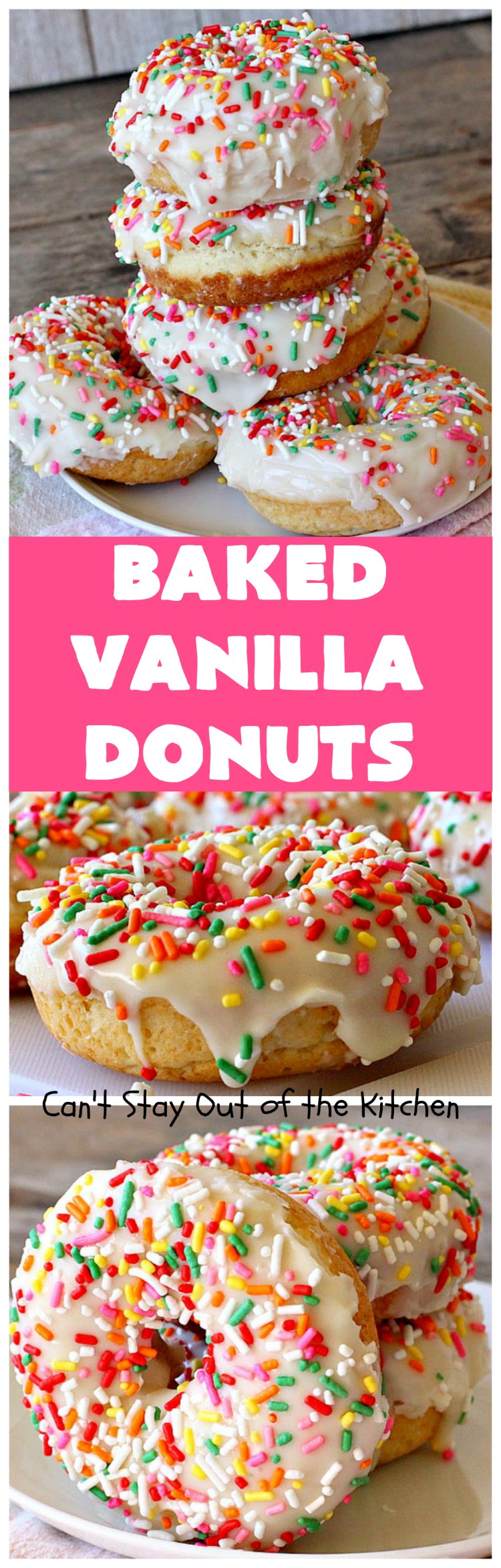 Baked Vanilla Donuts | Can't Stay Out of the KitchenBaked Vanilla Donuts | Can't Stay Out of the Kitchen