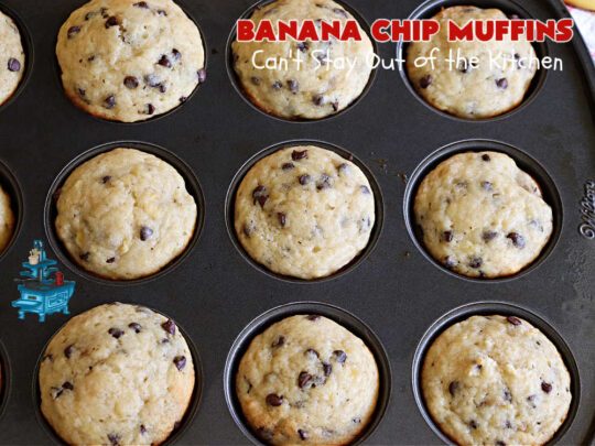 Banana Chip Muffins | Can't Stay Out of the Kitchen | These fabulous #muffins include #bananas, #applesauce & #ChocolateChips. Every bite is so scrumptious you won't be able to stay out of them. Perfect for a company, #holiday or weekday #breakfast or #brunch. #chocolate #BananaChipMuffinsBanana Chip Muffins | Can't Stay Out of the Kitchen | These fabulous #muffins include #bananas, #applesauce & #ChocolateChips. Every bite is so scrumptious you won't be able to stay out of them. Perfect for a company, #holiday or weekday #breakfast or #brunch. #chocolate #BananaChipMuffins