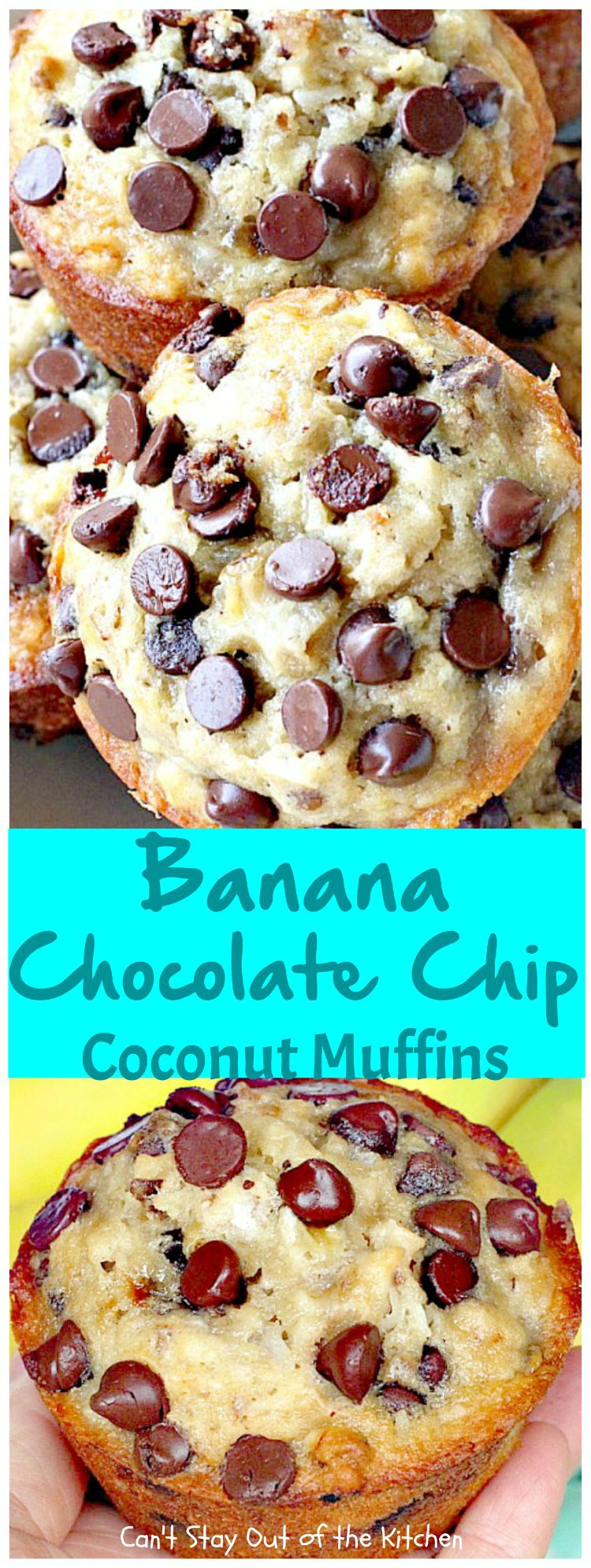 Banana Chocolate Chip Coconut Muffins | Can't Stay Out of the KitchenBanana Chocolate Chip Coconut Muffins | Can't Stay Out of the Kitchen