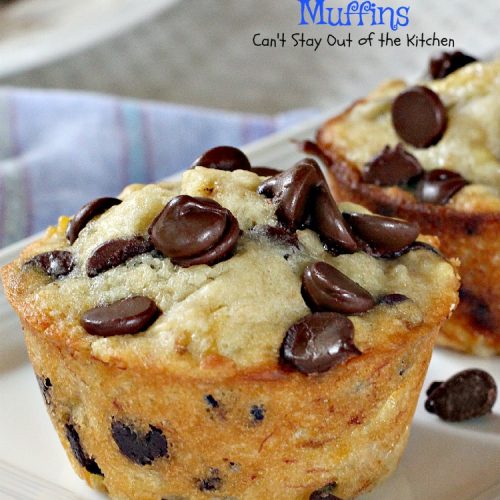 Banana Chocolate Chip Muffins | Can't Stay Out of the Kitchen