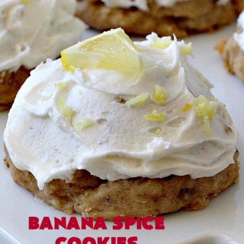 Banana Spice Cookies | Can't Stay Out of the Kitchen | these #cookies are fantastic. The icing is heavenly. Perfect for #MemorialDay or other summer #holidays. Great way to use up #bananas too! #dessert