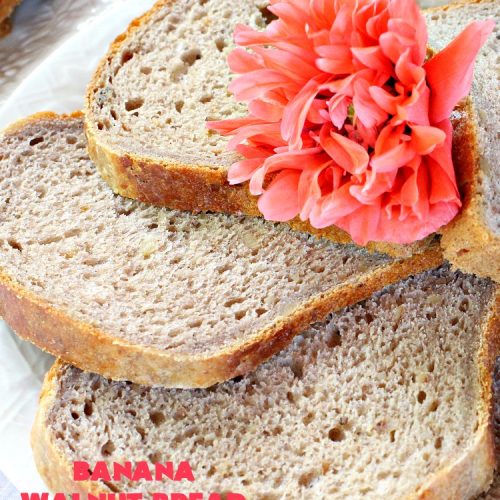 Banana Walnut Bread | Can't Stay Out of the Kitchen | this wholesome #BananaBread #recipe is so easy since it's tossed in the #breadmaker. It's light and fluffy and great for any kind of side dish or for #breakfast. #bread #BananaWalnutBread #HomeBakedBread #walnuts