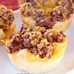 Beef Barbecups | Can't Stay Out of the Kitchen | these fantastic #appetizers use ground #beef, #SweetBabyRays #BBQ sauce & #cheddarcheese. This is a super easy 6-ingredient recipe that's terrific for #tailgating, #NewYearsEve or #SuperBowl parties.
