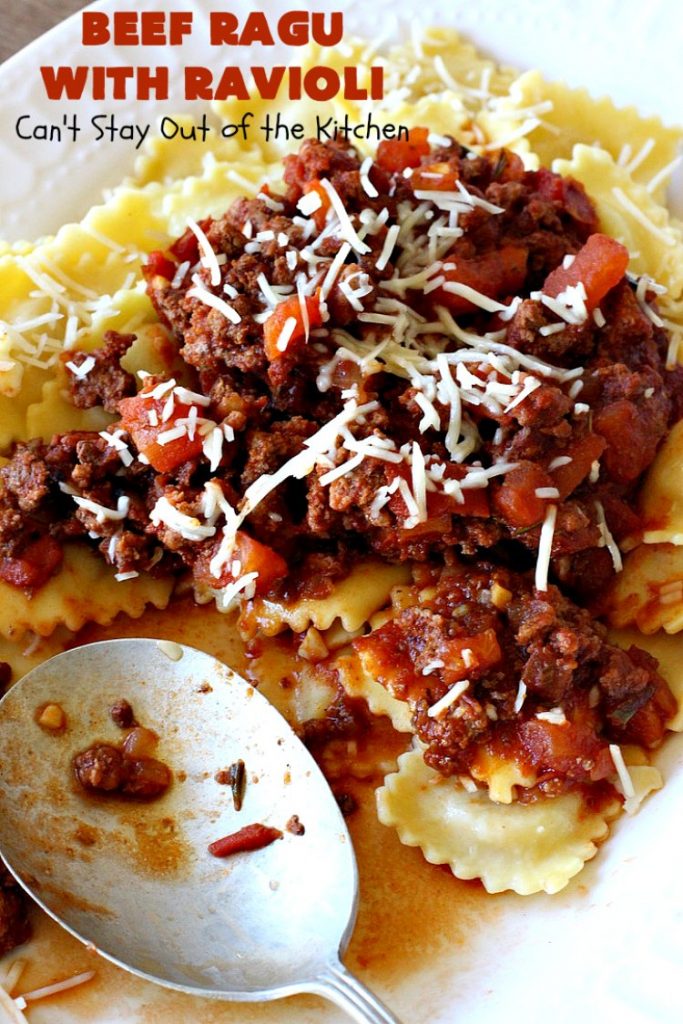 Beef Ragu with Ravioli Can't Stay Out of the Kitchen