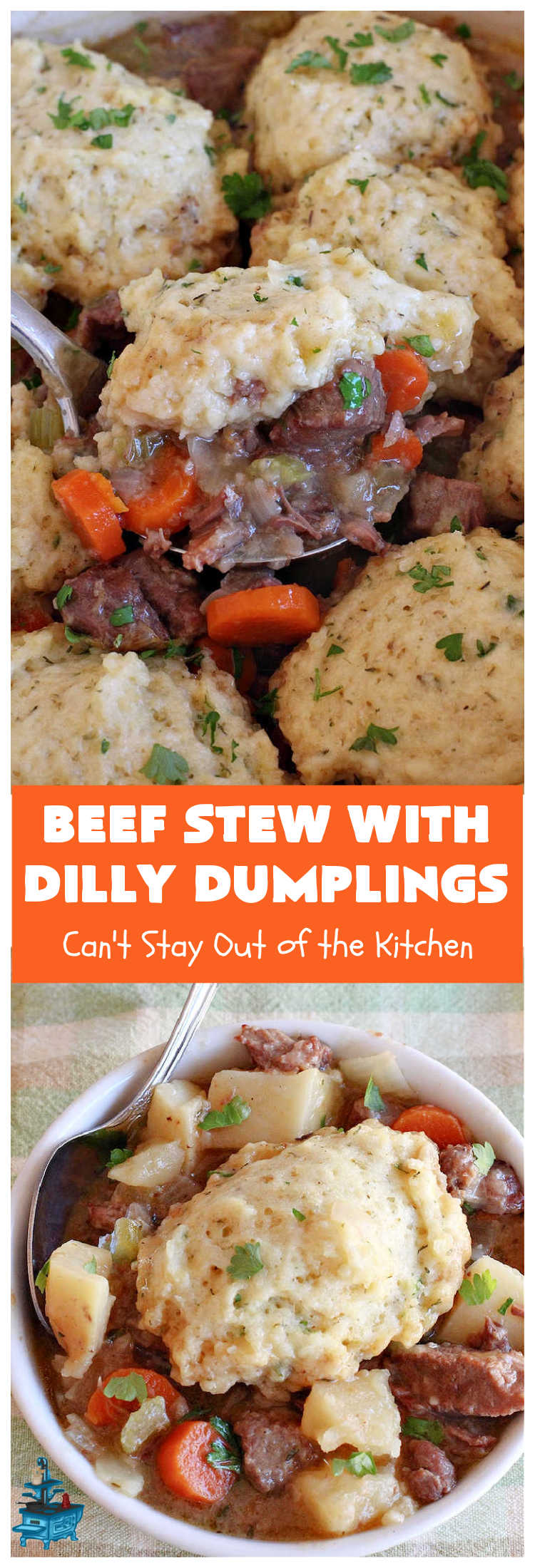 Beef Stew with Dilly Dumplings | Can't Stay Out of the Kitchen