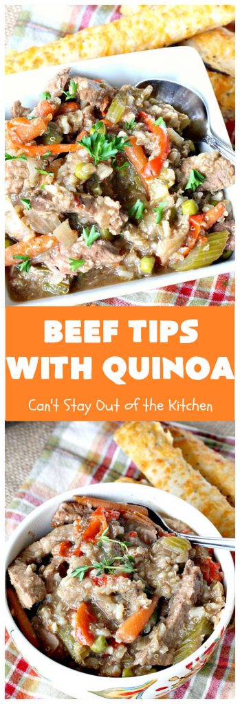 Beef Tips with Quinoa – Can't Stay Out of the Kitchen