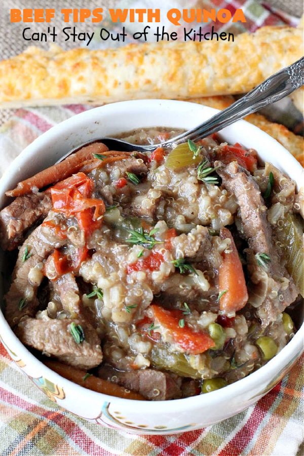 Beef Tips with Quinoa Can't Stay Out of the Kitchen