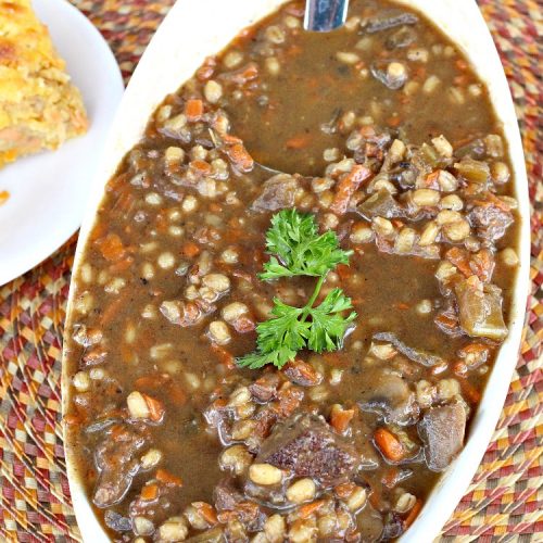 Beef and Barley Soup | Can't Stay Out of the Kitchen | my husband couldn't stop eating this fantastic #beef #soup! It was a winner in our house! #barley