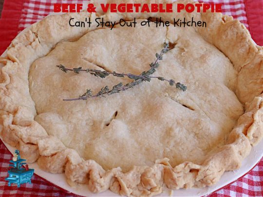 Beef & Vegetable Potpie | Can't Stay Out of the Kitchen | scrumptious #Potpie #recipe with #StewBeef seasoned with #MontrealSteakSeasoning, #potatoes, #carrots, #peas, #GreenBeans & corn in a delicious, flaky #HomemadePieCrust. Every bite is mouthwatering, irresistible comfort food! #beef #BeefAndVegetablePotPie