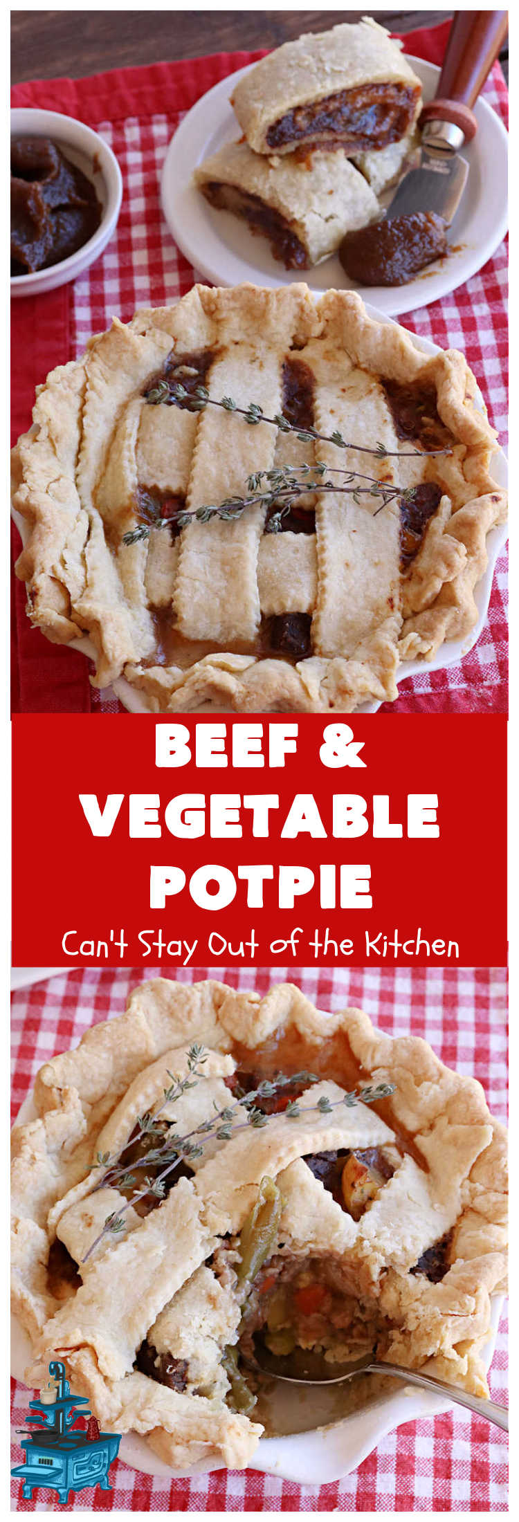 Beef & Vegetable Potpie | Can't Stay Out of the Kitchen | scrumptious #Potpie #recipe with #StewBeef seasoned with #MontrealSteakSeasoning, #potatoes, #carrots, #peas, 
 #GreenBeans & corn in a delicious, flaky #HomemadePieCrust. Every bite is mouthwatering, irresistible comfort food! #beef #BeefAndVegetablePotPie