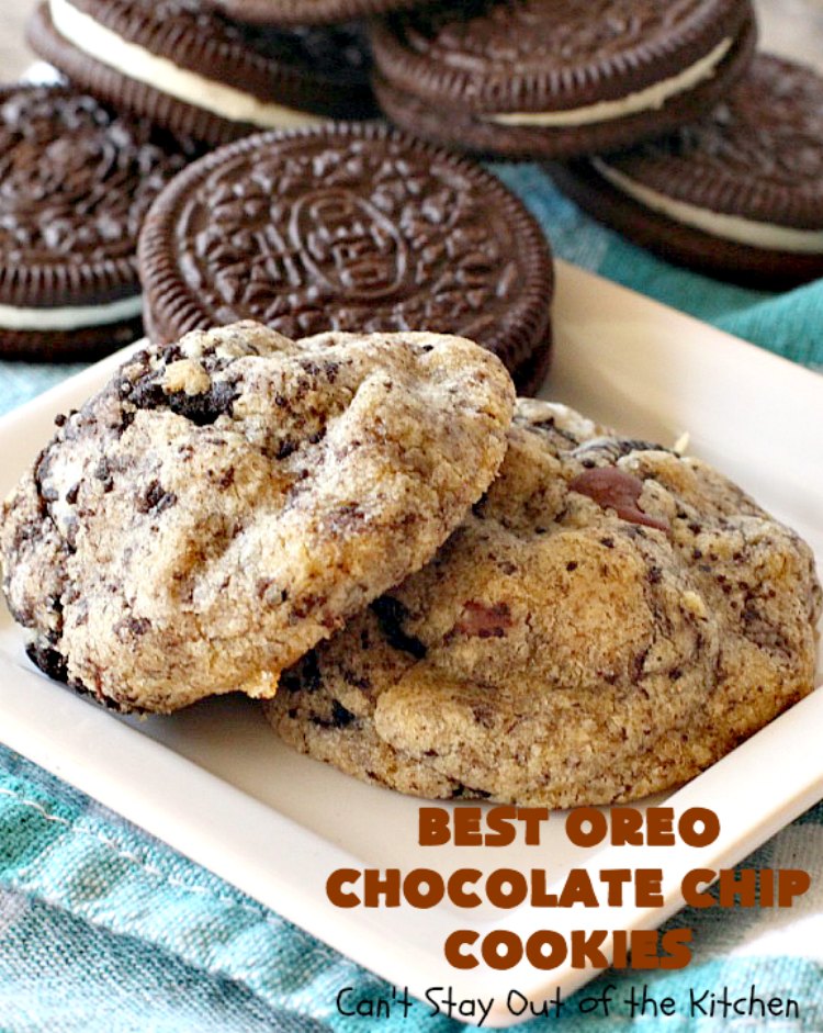 Best Oreo Chocolate Chip Cookies | Can't Stay Out of the Kitchen | these rich & decadent #cookies are filled with #Oreos & #chocolate chips. They are divine. Fantastic for #holiday parties & #tailgating. #dessert