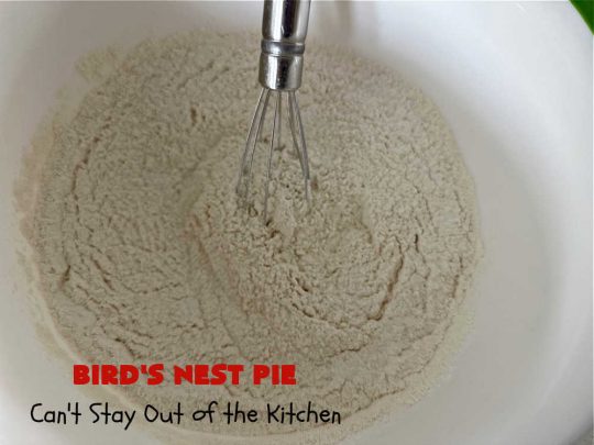 Bird's Nest Pie | Can't Stay Out of the Kitchen | Don't be thrown off by the name of this scrumptious #dessert. Rather than #pie, this #AppleDessert is more like an AppleUpsideDownCake. It uses only 7 ingredients & the perfect #dessert for young children to make. They'll enjoy the name as well as the taste of this tempting #apple #dessert. #cake #UpsideDownCake #BirdsNestPie