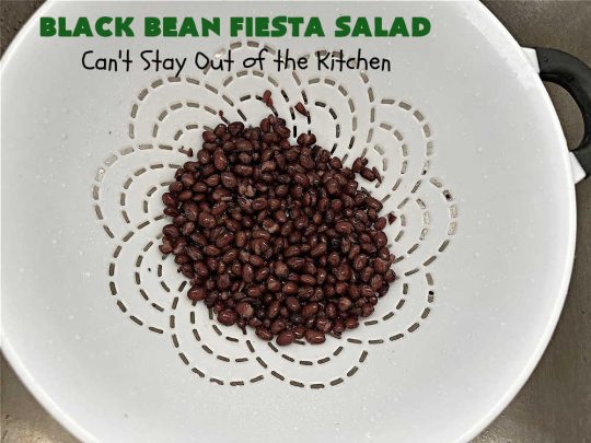 Black Bean Fiesta Salad | Can't Stay Out of the Kitchen | this quick & easy #MarinatedSalad is perfect for hot, #summer evenings when you don't want to heat your kitchen making a #SideDish. Also terrific for #potlucks, & #BackyardBarbecues. #GlutenFree #Corn #BlackBeans #salad #BlackBeanFiestaSalad