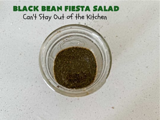 Black Bean Fiesta Salad | Can't Stay Out of the Kitchen | this quick & easy #MarinatedSalad is perfect for hot, #summer evenings when you don't want to heat your kitchen making a #SideDish. Also terrific for #potlucks, & #BackyardBarbecues. #GlutenFree #Corn #BlackBeans #salad #BlackBeanFiestaSalad
