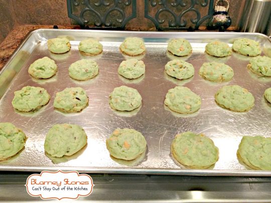 Blarney Stones | Can't Stay Out of the Kitchen | these fabulous #cookies use #butterscotchchips, #pistachios, #pistachiopuddingmix and almond extract for incredible flavor. Great for #holiday baking. #dessert