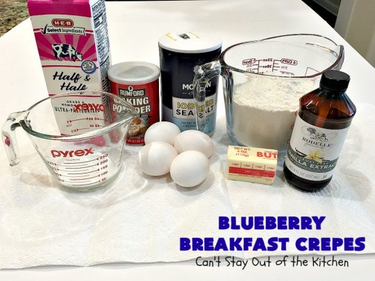 Blueberry Breakfast Crêpes | Can't Stay Out of the Kitchen | these luscious crêpes are rich, decadent & divine! They make one terrific #holiday #breakfast. Every bite will have you drooling. #HolidayBreakfast #blueberries #BlueberryBreakfastCrêpes