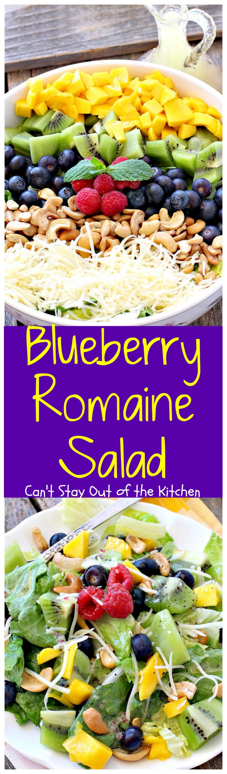 Blueberry Romaine Salad | Can't Stay Out of the Kitchen