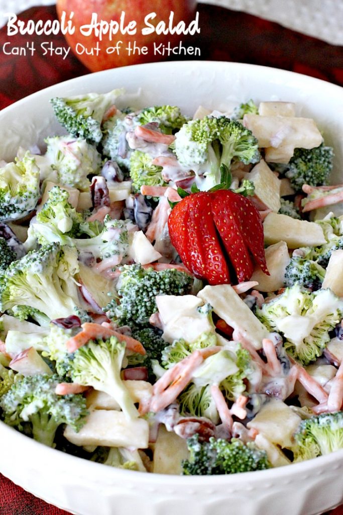 Broccoli Apple Salad | Can't Stay Out of the Kitchen | this healthy and delicious #salad pairs #broccoli with #apples in a delightful combination of flavors and textures. #glutenfree #craisins
