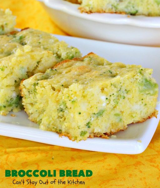 Broccoli Bread | Can't Stay Out of the Kitchen | this delicious #broccoli #cornbread is terrific as a side for soups & chili. Quick, easy and so delicious. #bread #BroccoliBread #cornmeal #cheese
