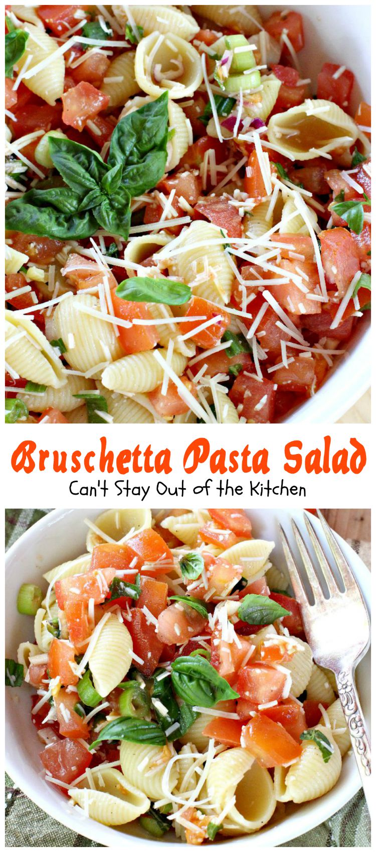 Bruschetta Pasta Salad | Can't Stay Out of the Kitchen | this amazing #salad combines the best of #bruschetta with #pasta for one of the most spectacular #pastasalad recipes ever! #tomatoes