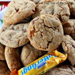 Butterfinger Cookies | Can't Stay Out of the Kitchen | these fabulous #PeanutButter #cookies include loads of chopped up #Butterfingers. Absolutely heavenly & terrific for #Tailgating parties, potlucks, #SuperBowl or #ValentinesDay! #holiday #Dessert #HolidayDessert #ButterfingerDessert #PeanutButterDessert #ChocolateDessert #ChristmasCookieExchange #SuperBowlDessert #ValentinesDayDessert