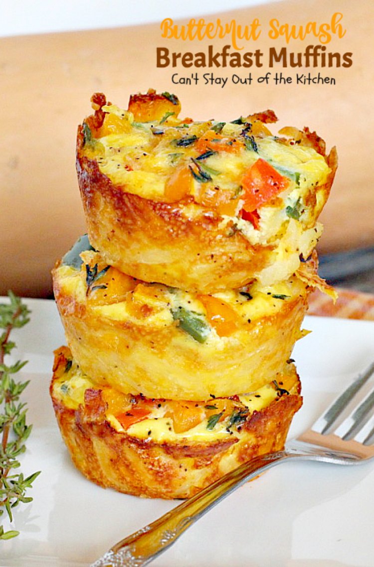 Butternut Squash Breakfast Muffins - Can't Stay Out of the Kitchen