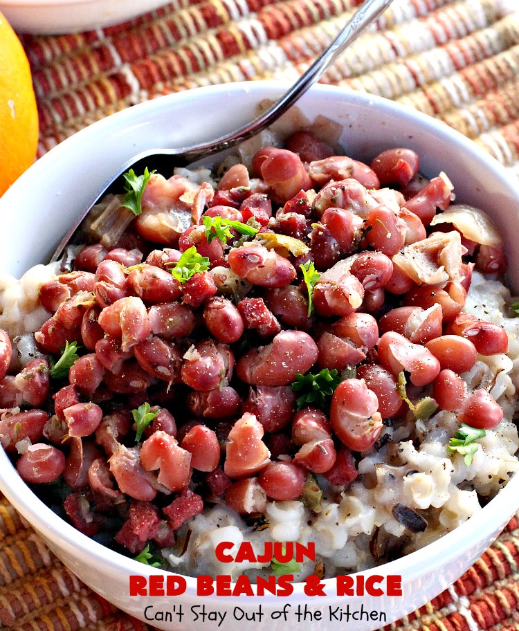 Cajun Red Beans and Rice | Can't Stay Out of the Kitchen | this fabulous #RedBeansandRice #recipe is absolutely mouthwatering & perfect for fall and winter nights. It's hearty, filling & totally satisfying. #redbeans #rice #ham #pork #glutenfree #Cajun