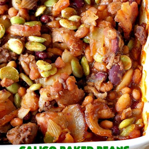 Calico Baked Beans | Can't Stay Out of the Kitchen | these #BakedBeans are heavenly & one of my most requested #recipes! They use 4 kinds of beans, #bacon & #GroundBeef. Wonderful for potlucks, backyard BBQs or grilling out with friends. #casserole #SideDish #CalicoBakedBeans #Holiday #HolidaySideDish #MemorialDay #FourthOfJuly #LaborDay