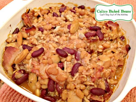 Calico Baked Beans | Can't Stay Out of the Kitchen | these fabulous #bakedbeans use 3 different beans and are seasoned wonderfully with #groundbeef and #bacon.