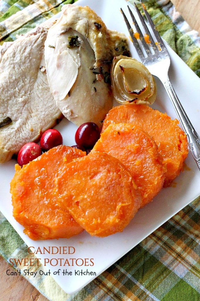 Candied Sweet Potatoes | Can't Stay Out of the Kitchen | this family favorite #sweetpotatoes dish is a quick, easy no-fuss recipe using only 3 ingredients! Great for the #holidays. #glutenfree