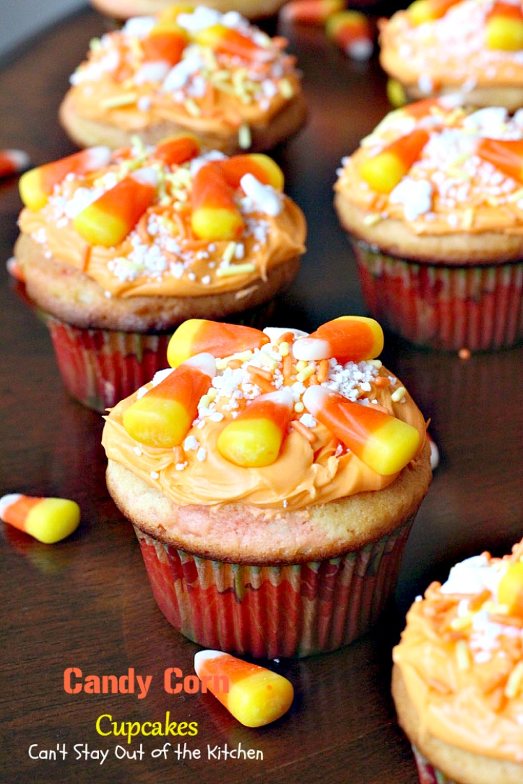 Candy Corn Cupcakes | Can't Stay Out of the Kitchen
