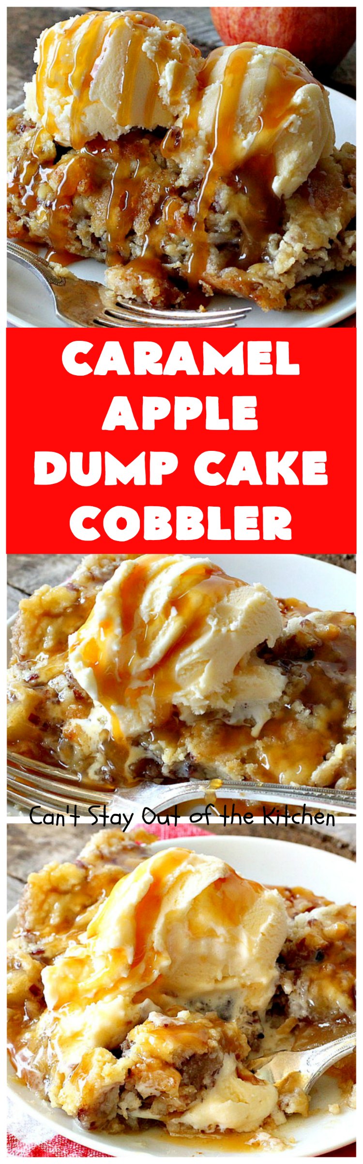 Caramel Apple Dump Cake Cobbler | Can't Stay Out of the Kitchen