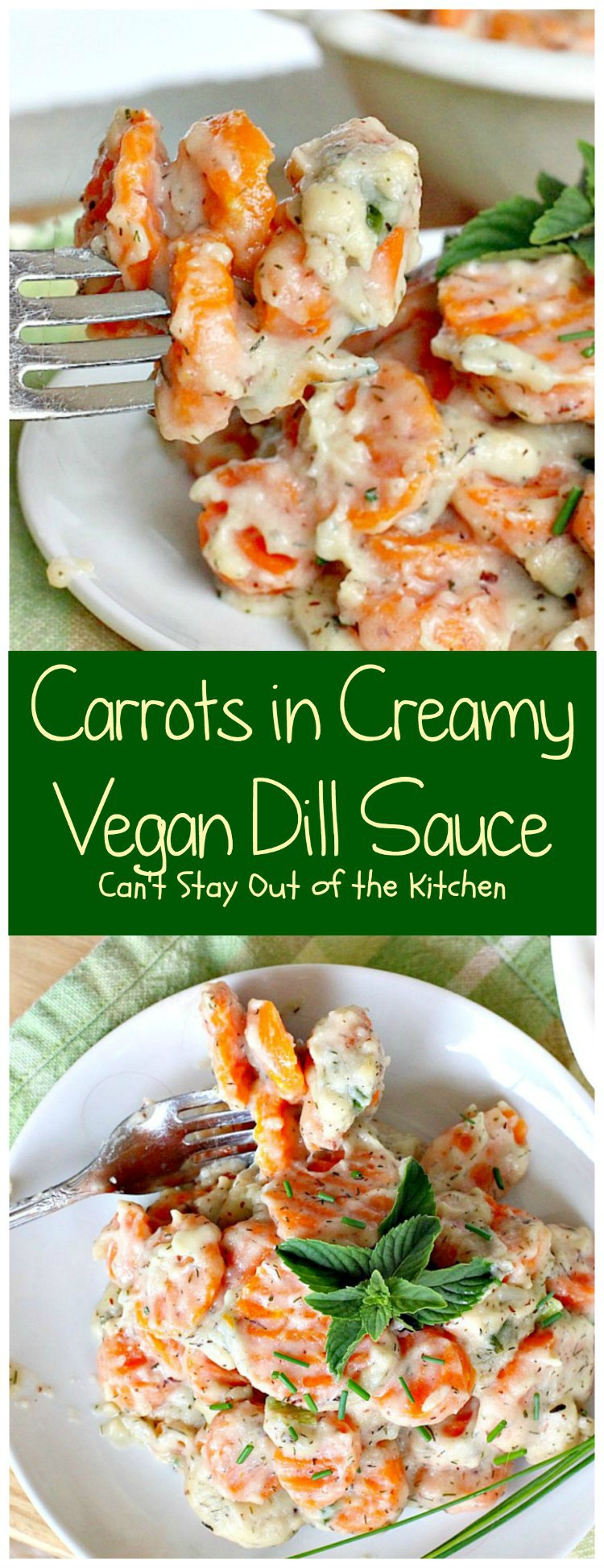 Carrots in Creamy Vegan Dill Sauce | Can't Stay Out of the Kitchen