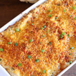 Cauliflower Romanoff | Can't Stay Out of the Kitchen | This delightful #casserole uses mashed #cauliflower instead of #potatoes. It's loaded with #CheddarCheese, #SourCream & #GreenOnions. A dash of #paprika gives it fantastic zip! Perfect #SideDish for #holidays like #Thanksgiving or #Christmas. #GlutenFree #CauliflowerRomanoff