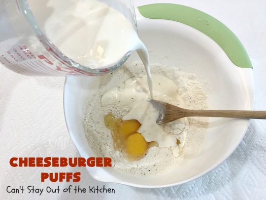 Cheeseburger Puffs | Can't Stay Out of the Kitchen | these fantastic #appetizers are perfect for #tailgating parties, potlucks or special occasions like birthdays or baby showers. Just drizzle with #BBQSauce & you have a delightful #Cheeseburger treat that you won't be able to get enough of! Also great for a busy weekend dinner. #GroundBeef #CheeseburgerPuffs #CheddarCheese #SuperBowl