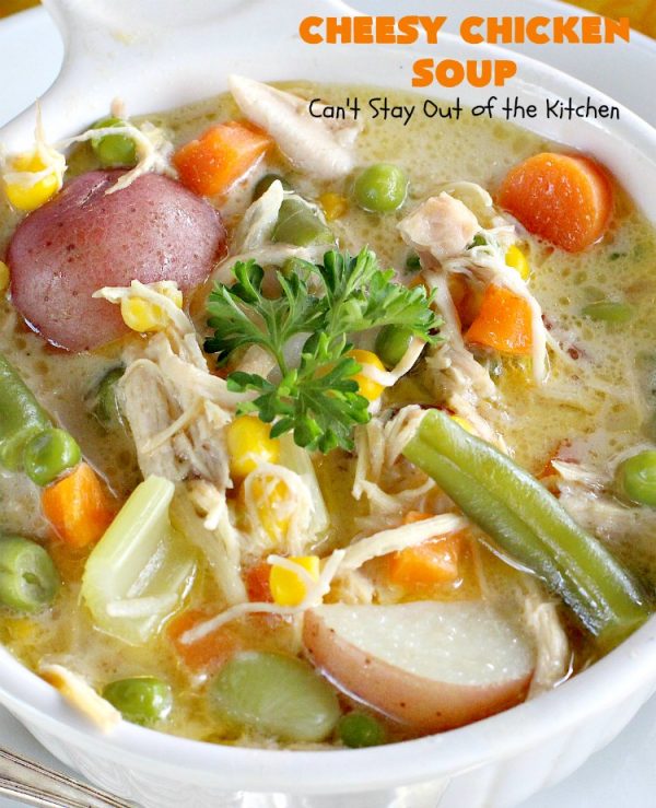 Cheesy Chicken Soup - Can't Stay Out of the Kitchen