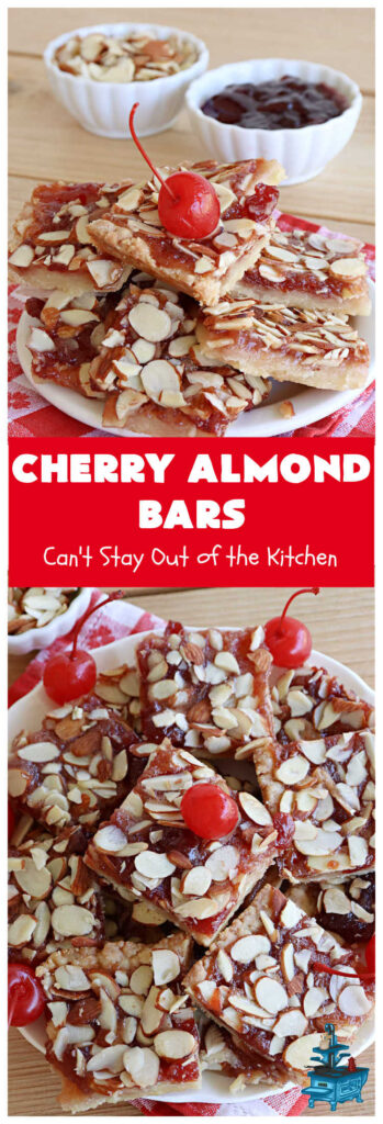Cherry Almond Bars | Can't Stay Out of the Kitchen