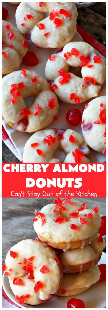 Cherry Almond Donuts | Can't Stay Out of the Kitchen