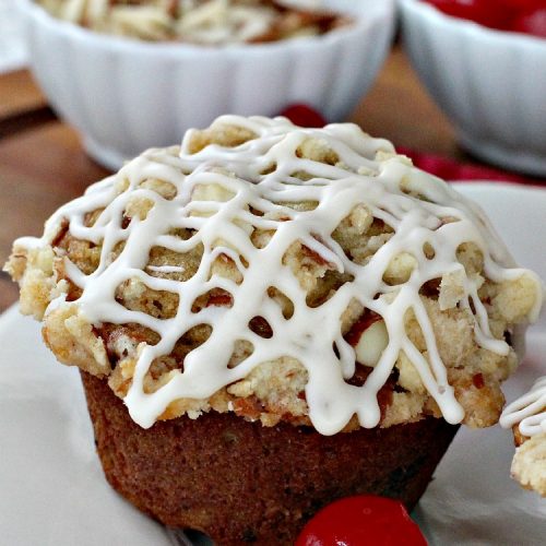 Cherry Almond Streusel Muffins | Can't Stay Out of the Kitchen