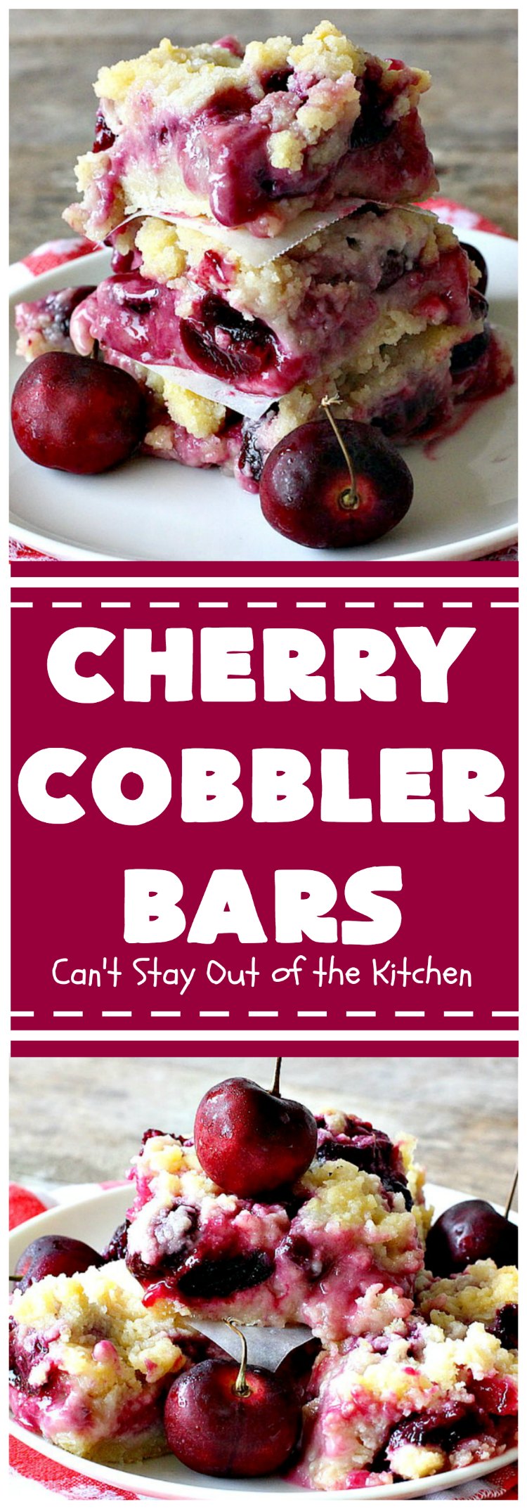 Cherry Cobbler Bars | Can't Stay Out of the Kitchen
