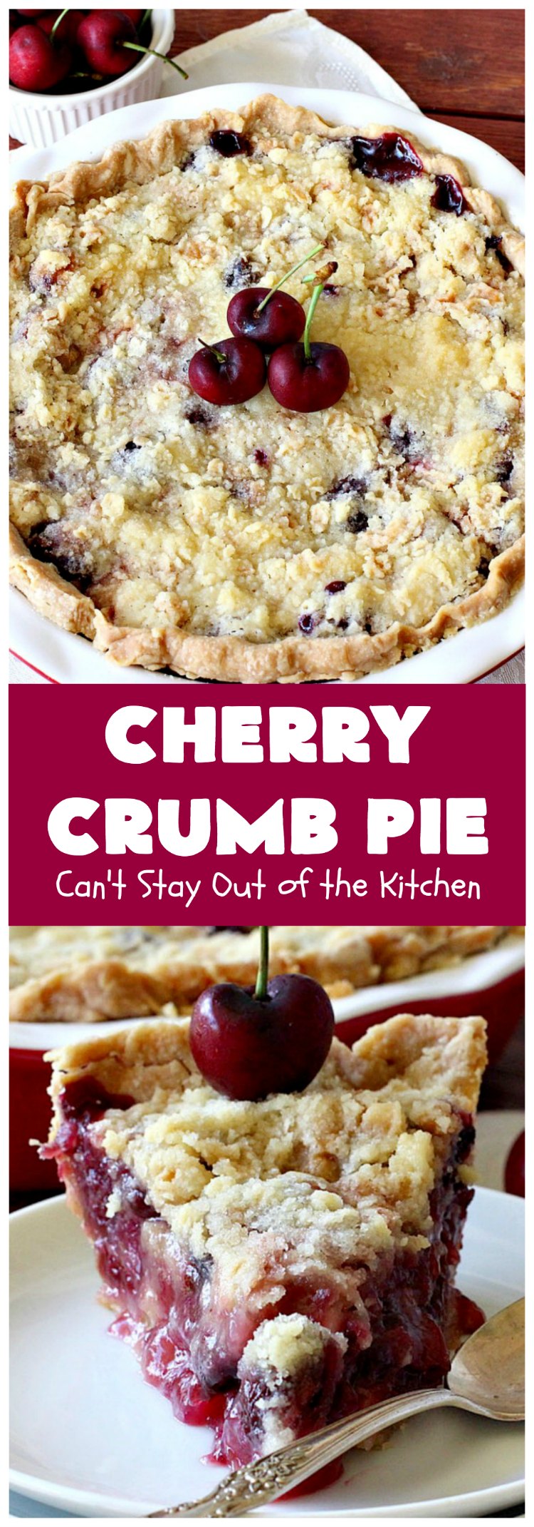 Cherry Crumb Pie | Can't Stay Out of the Kitchen