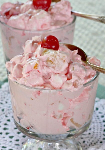 Cherry Fruit Salad | Can't Stay Out of the Kitchen | my husband's favorite #salad recipe. Sweet enough to serve as a #dessert! #fruitsalad #cherries