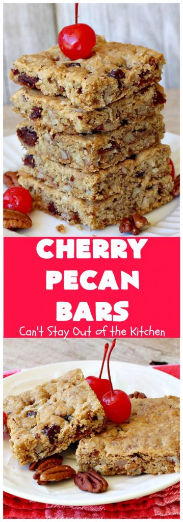 Cherry Pecan Bars | Can't Stay Out of the Kitchen