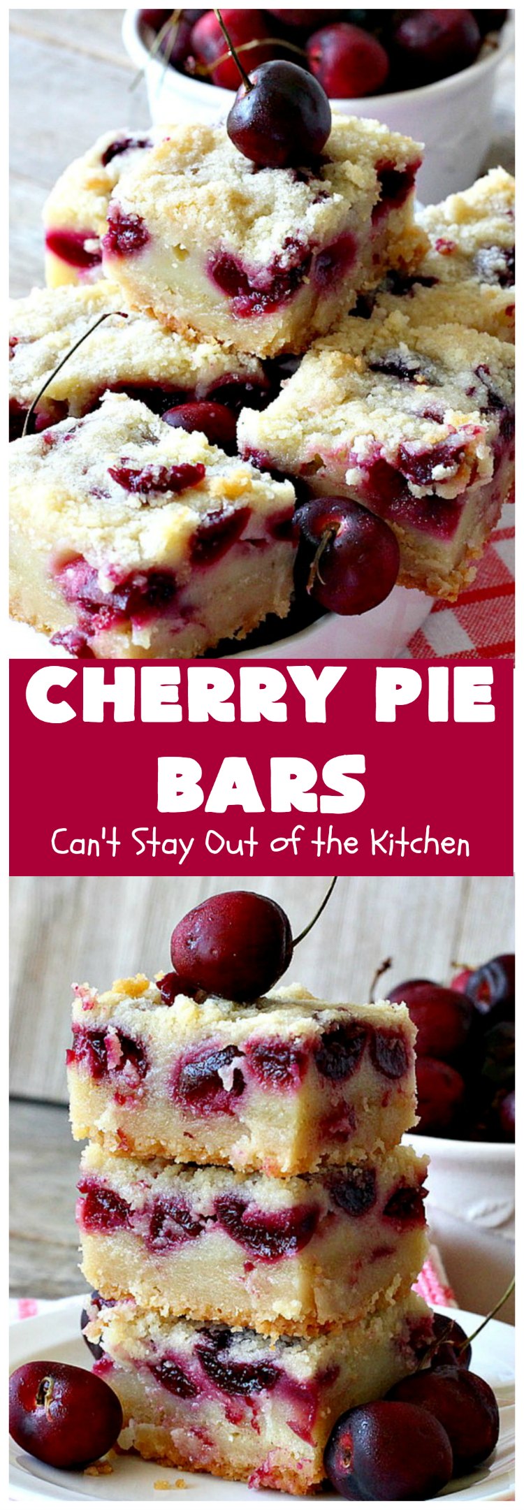 Cherry Pie Bars | Can't Stay Out of the Kitchen