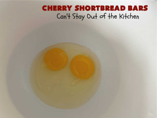 Cherry Shortbread Bars | Can't Stay Out of the Kitchen | These festive & beautiful #cookies are perfect for the #holidays. Whether a #ChristmasCookieExchange, #tailgating or office party, or #potluck, this #CherryDessert is fantastic & will be much enjoyed by all your family & friends. Great for #Thanksgiving, #Christmas or #NewYearsDay. #dessert #CherryPreserves #CherryShortbreadBars