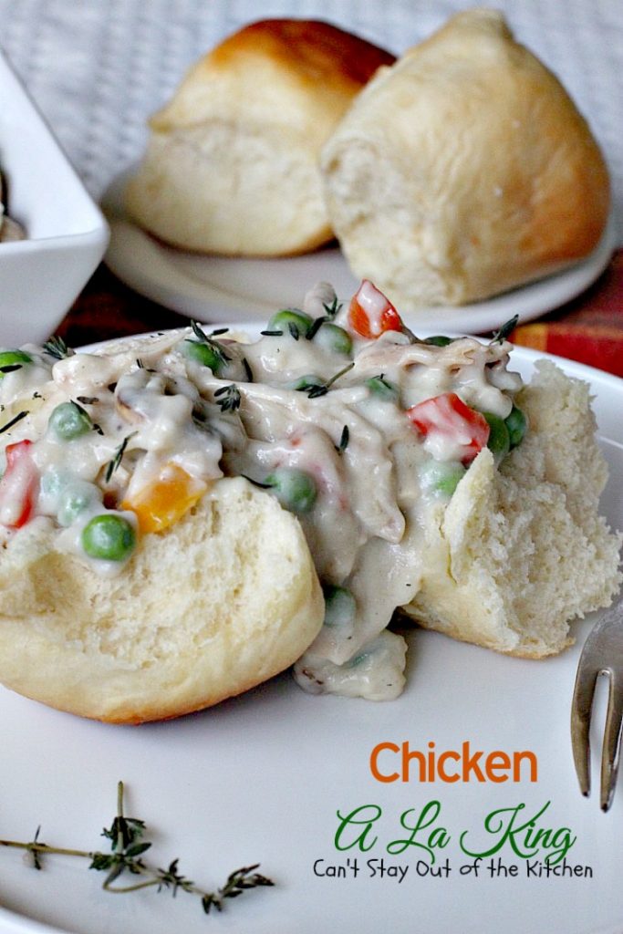 Chicken A La King | Can't Stay Out of the Kitchen | this mouthwatering #chicken entree is comfort food at its finest. Serve over rolls for a quick and easy supper.